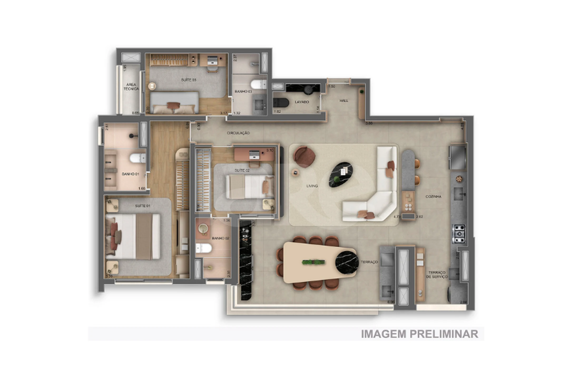 Planta — Apartamento 120,27 m²