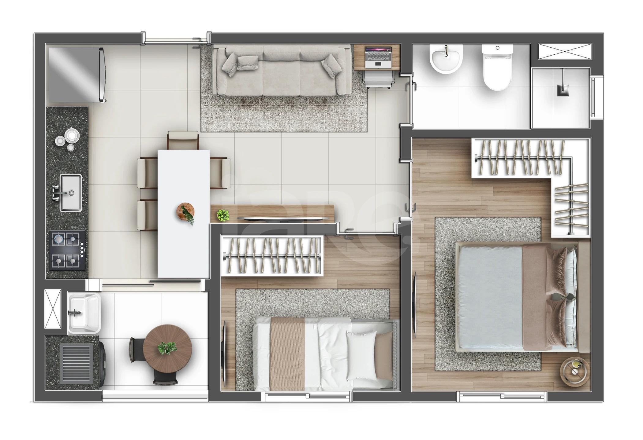Planta — Apartamento 36,54 m²
