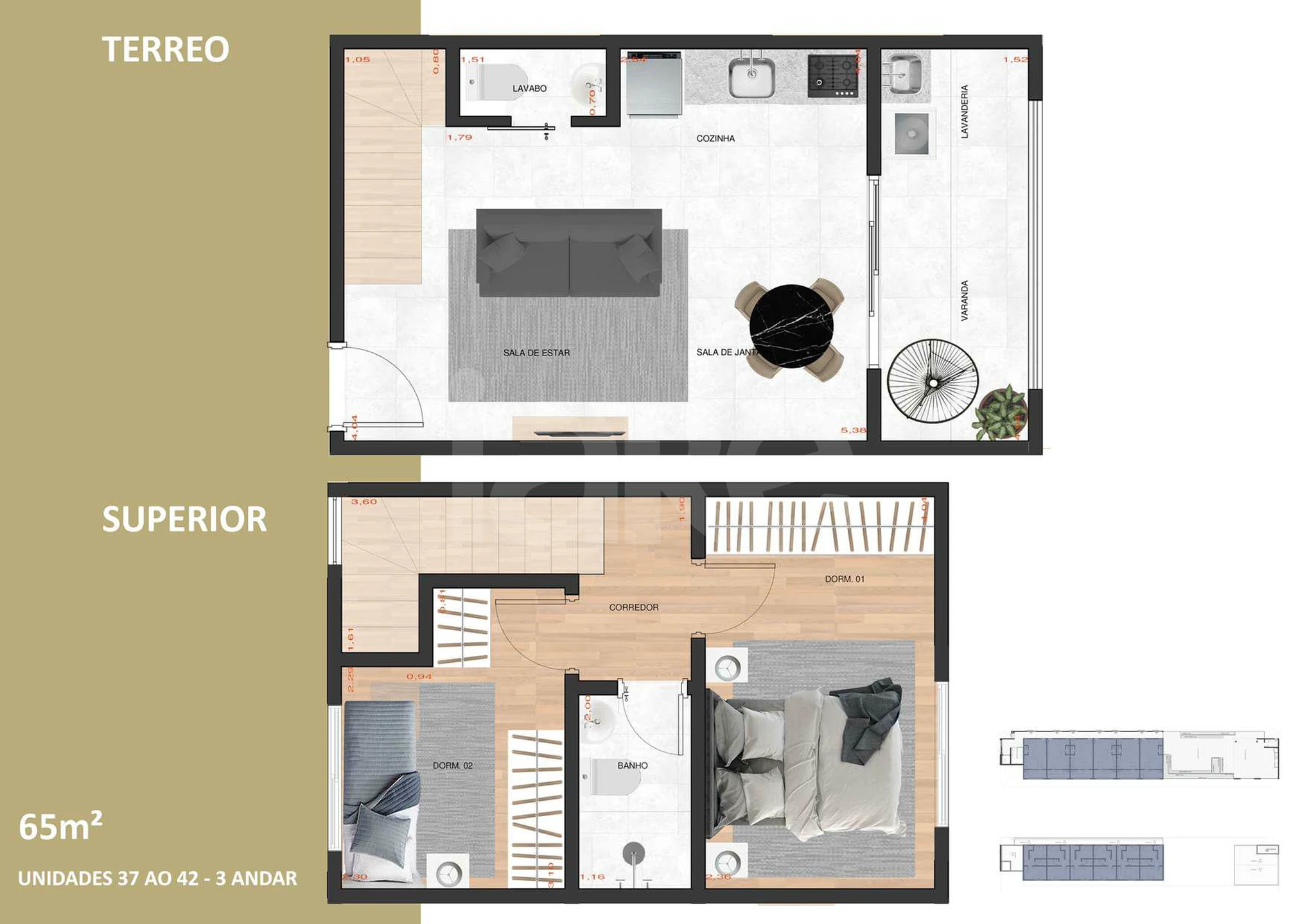 Planta — Cobertura Duplex 65 m²