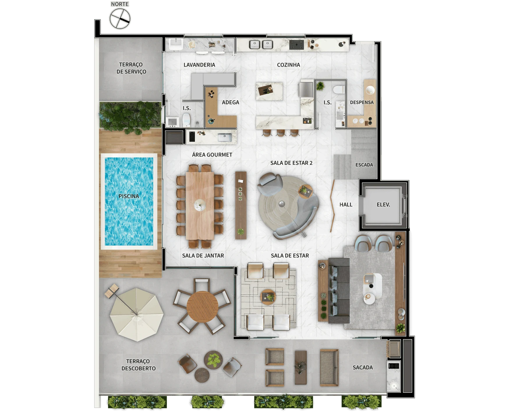 Planta — Cobertura Duplex 421,75 m²