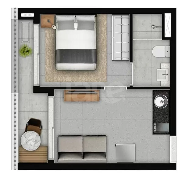 Planta — Apartamento 30,07 m²