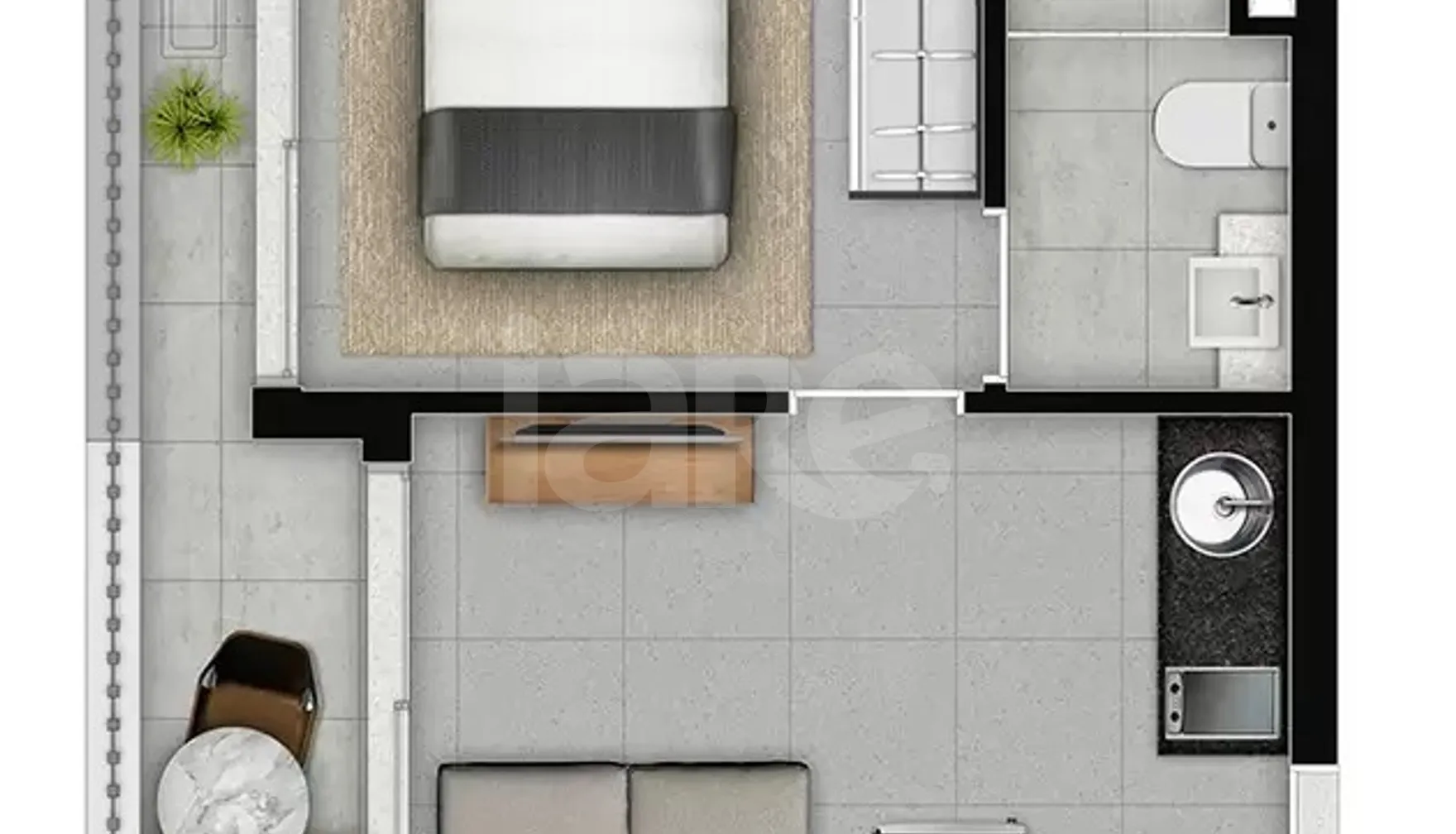 Planta — Apartamento 30,07 m²