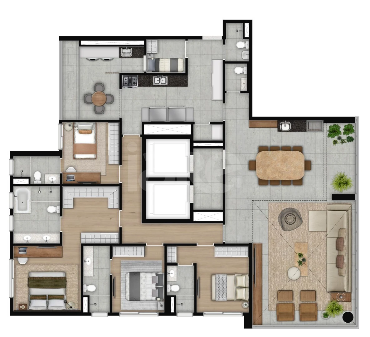 Planta — Apartamento 220,02 m²