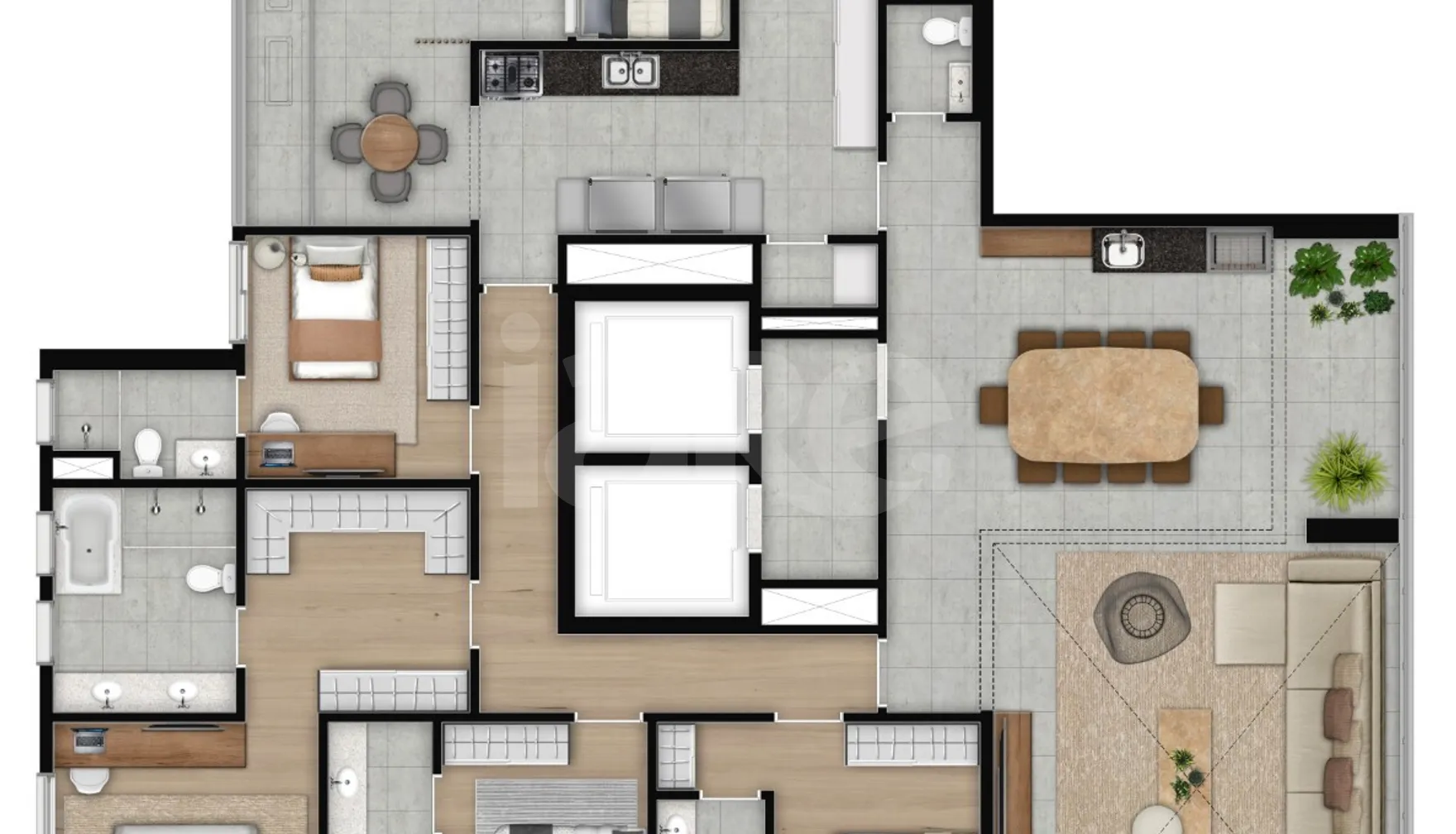 Planta — Apartamento 220,02 m²