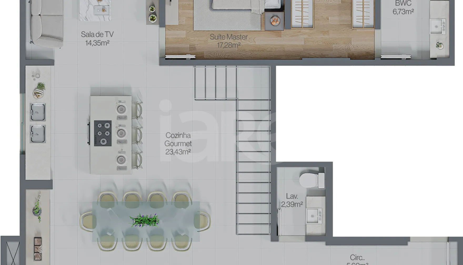 Planta — Cobertura Duplex 250 m²