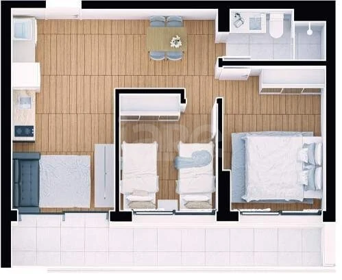 Planta — Apartamento 53,27 m²
