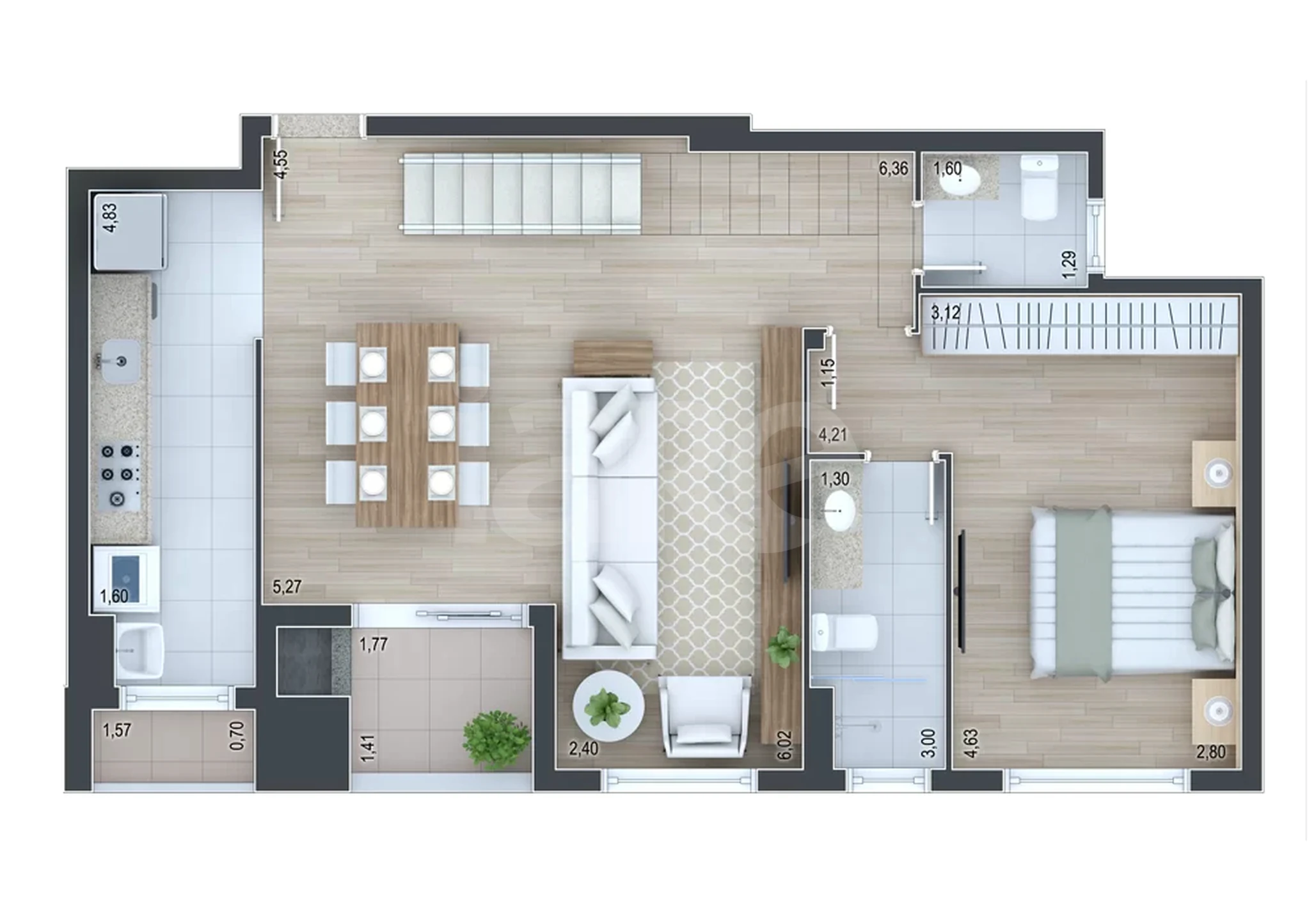 Planta — Garden 106,98 m²