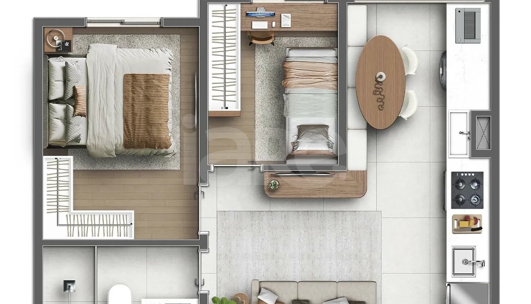 Planta — Apartamento 35,43 m²