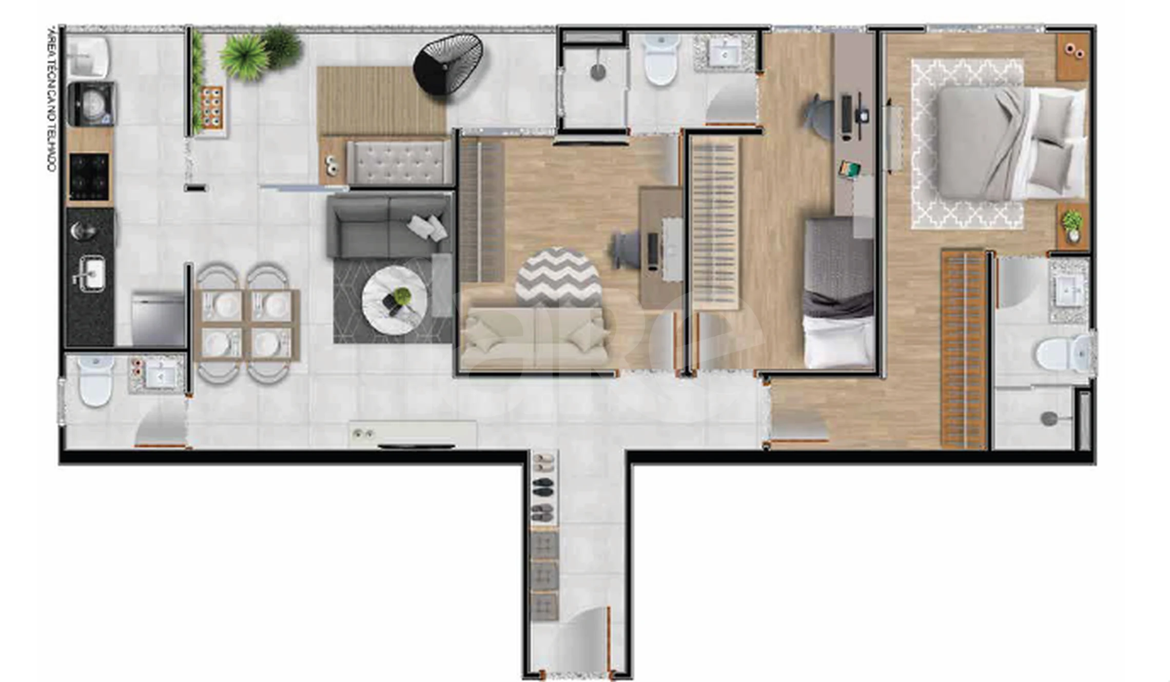 Planta — Cobertura Horizontal 73,21 m²