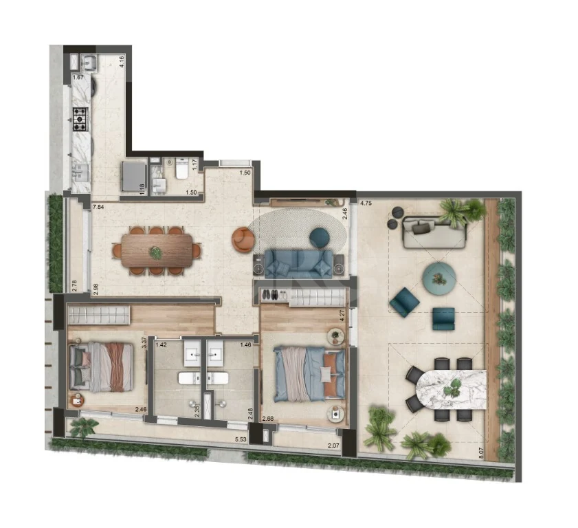 Planta — Garden 131,06 m²