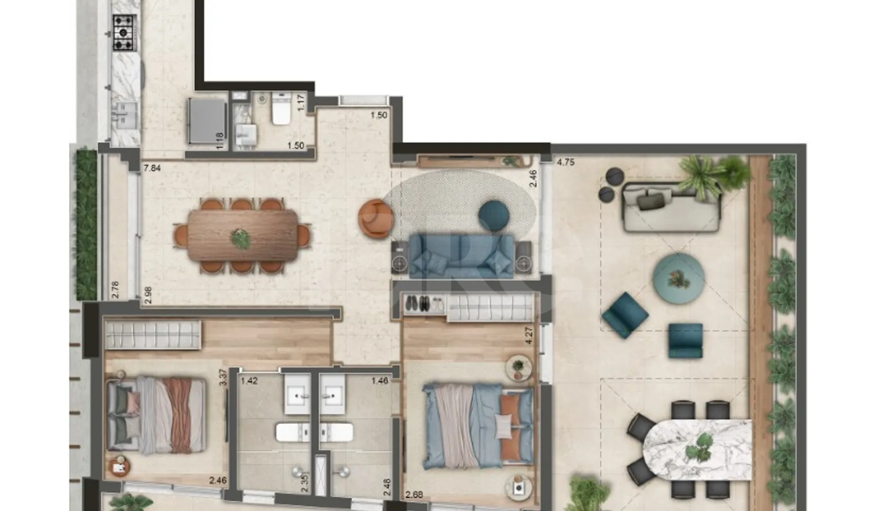 Planta — Garden 131,06 m²