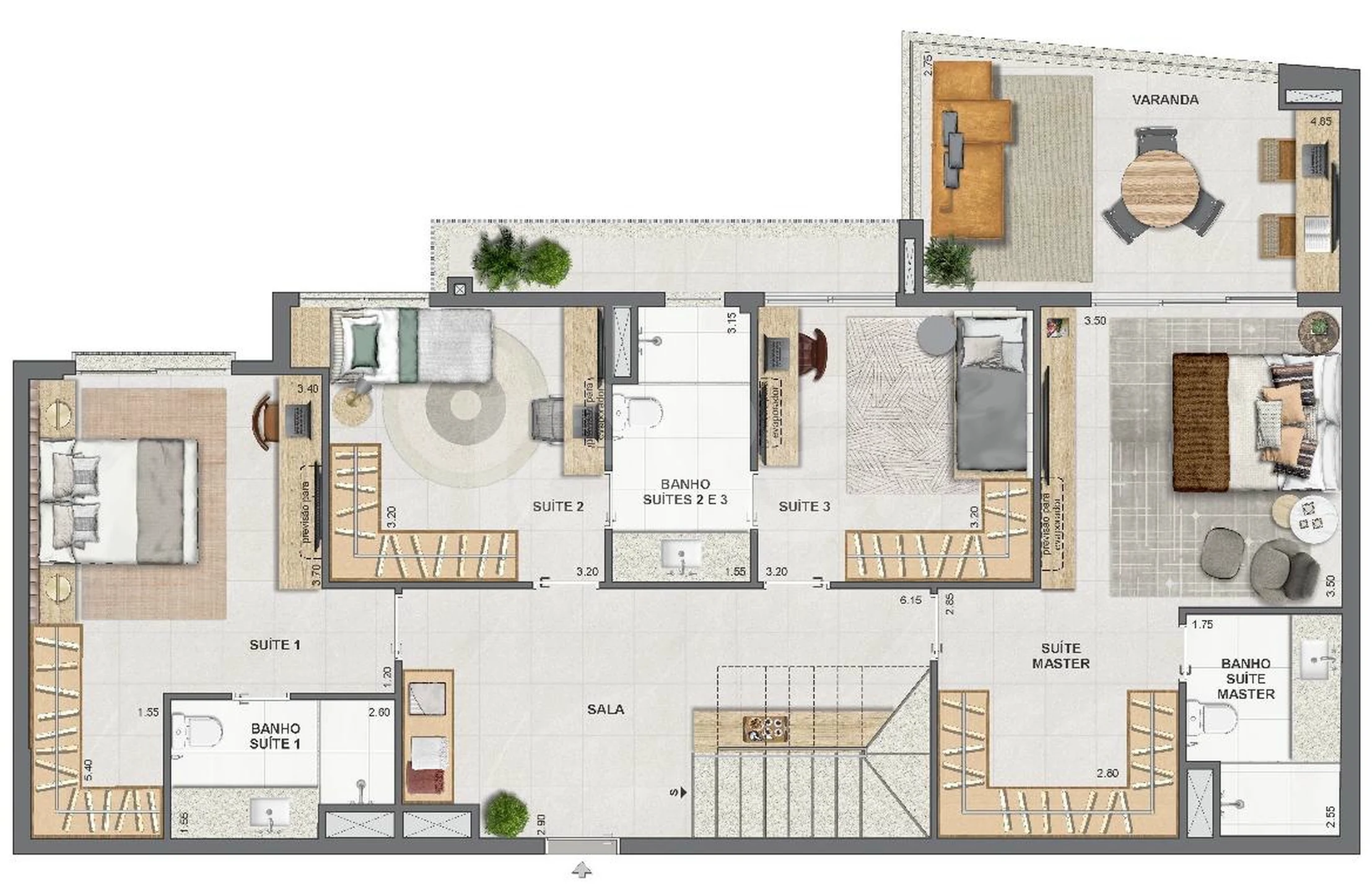 Planta — Cobertura Duplex 234,91 m²