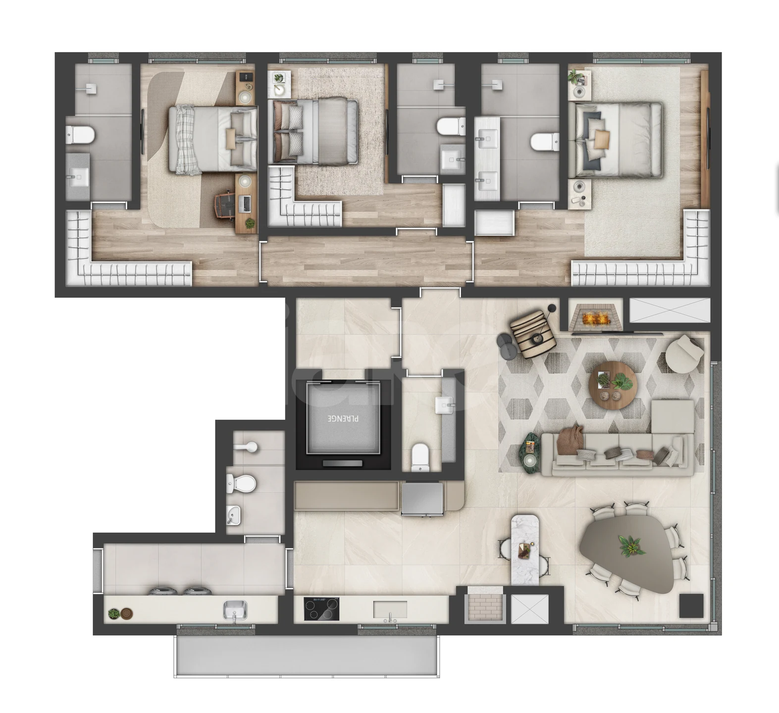 Planta — Apartamento 146,46 m²