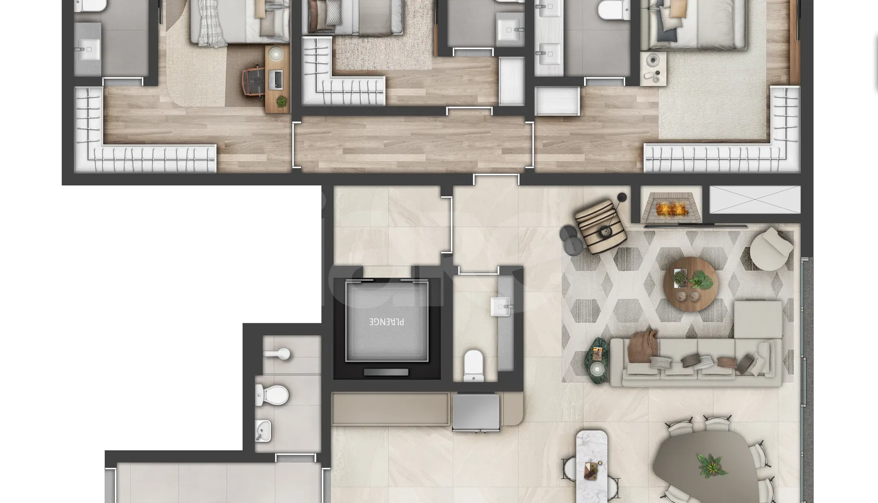Planta — Apartamento 146,46 m²