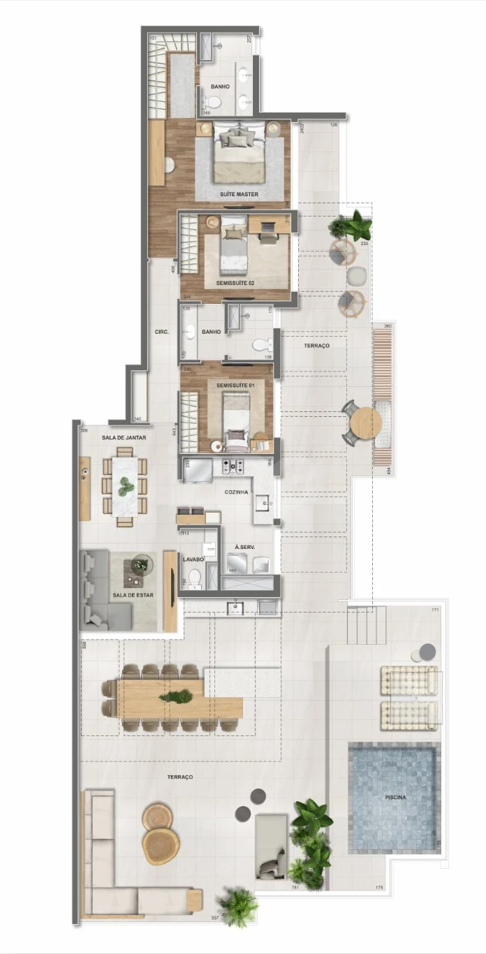 Planta — Cobertura Horizontal 249,32 m²