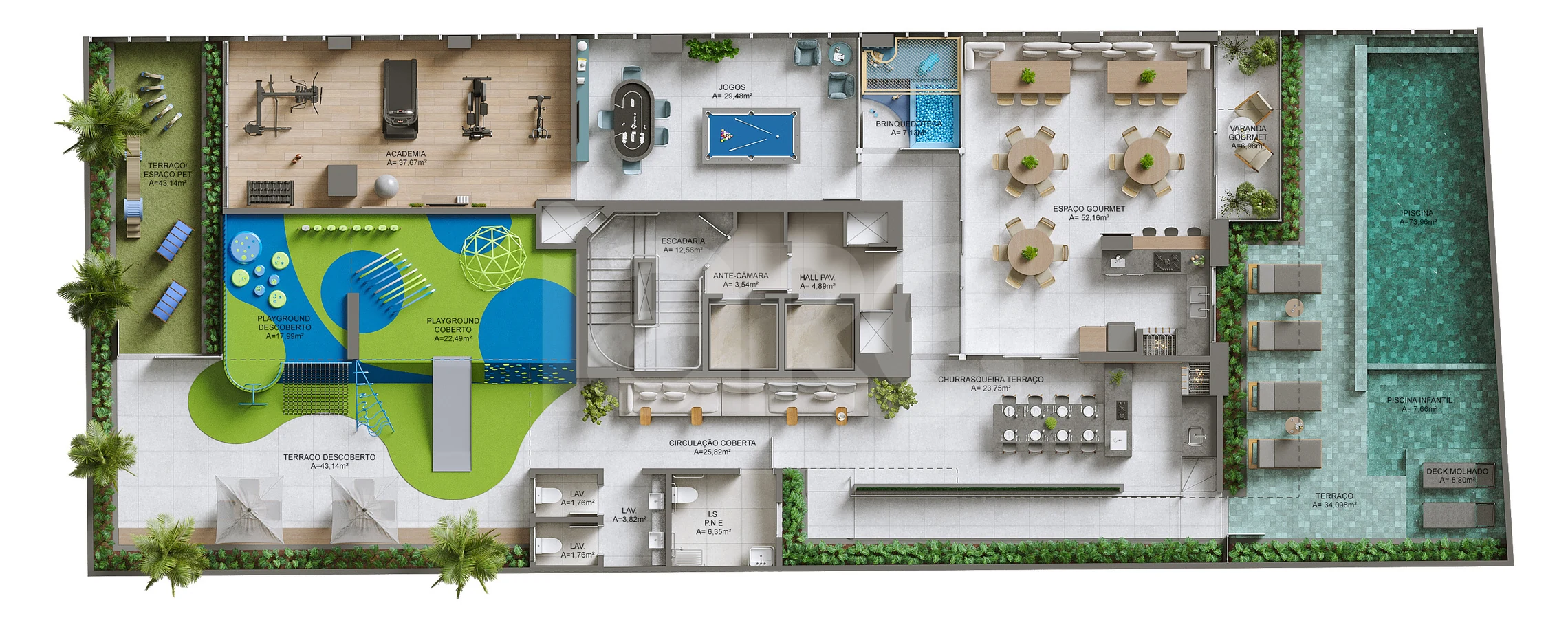 Planta — Pavimento lazer