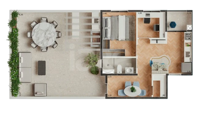 Planta — Garden 75,24 m²