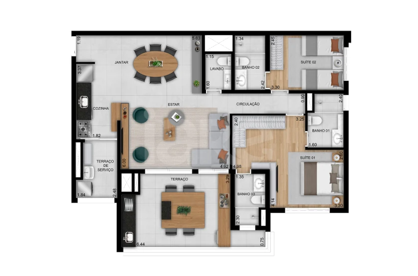 Planta — Garden 113,45 m²