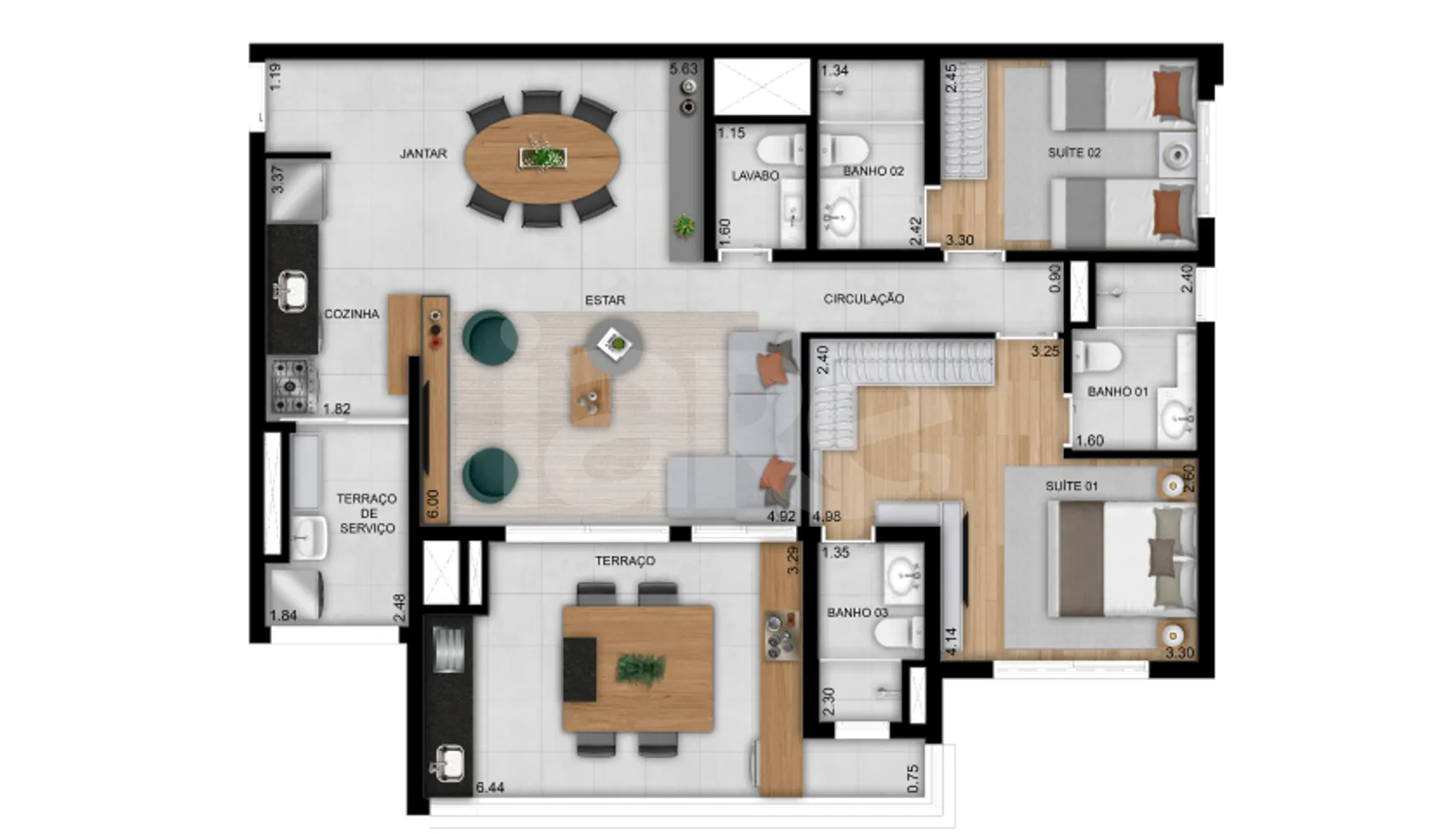 Planta — Garden 113,45 m²
