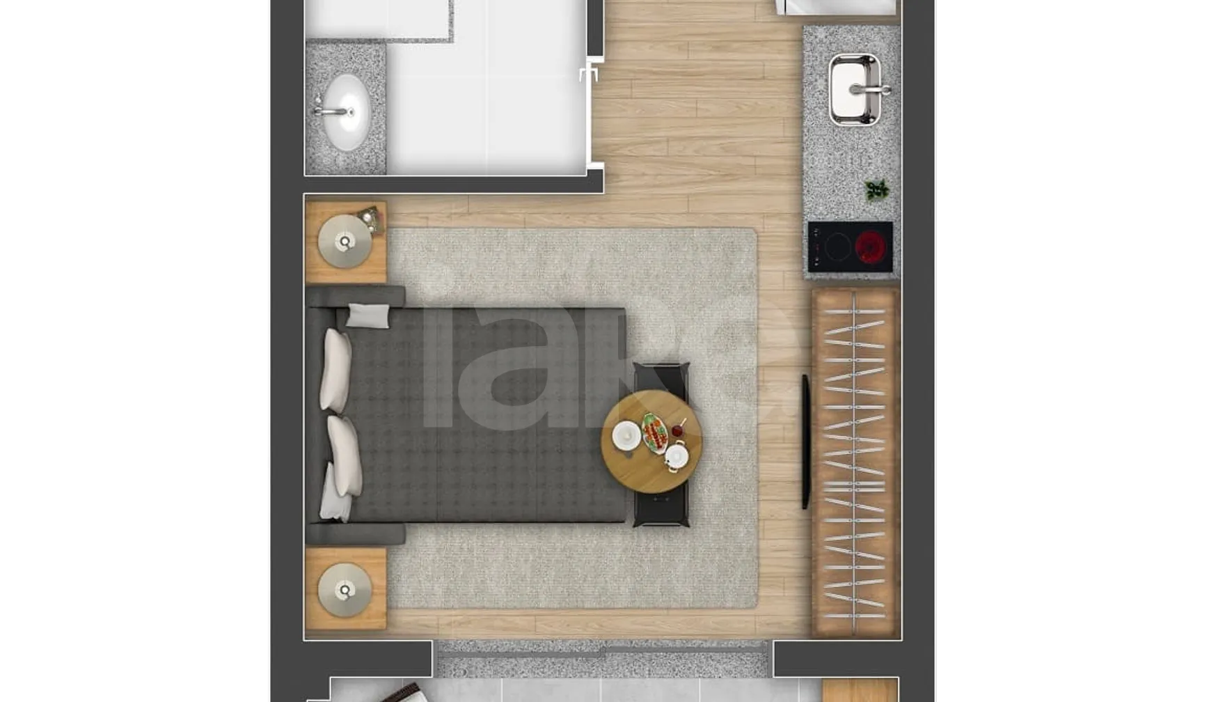 Planta — Studio 24,61 m²