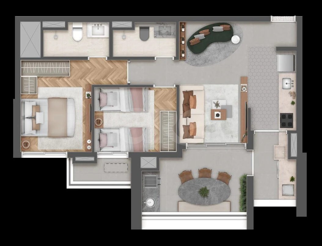 Planta — Apartamento 67,24 m²