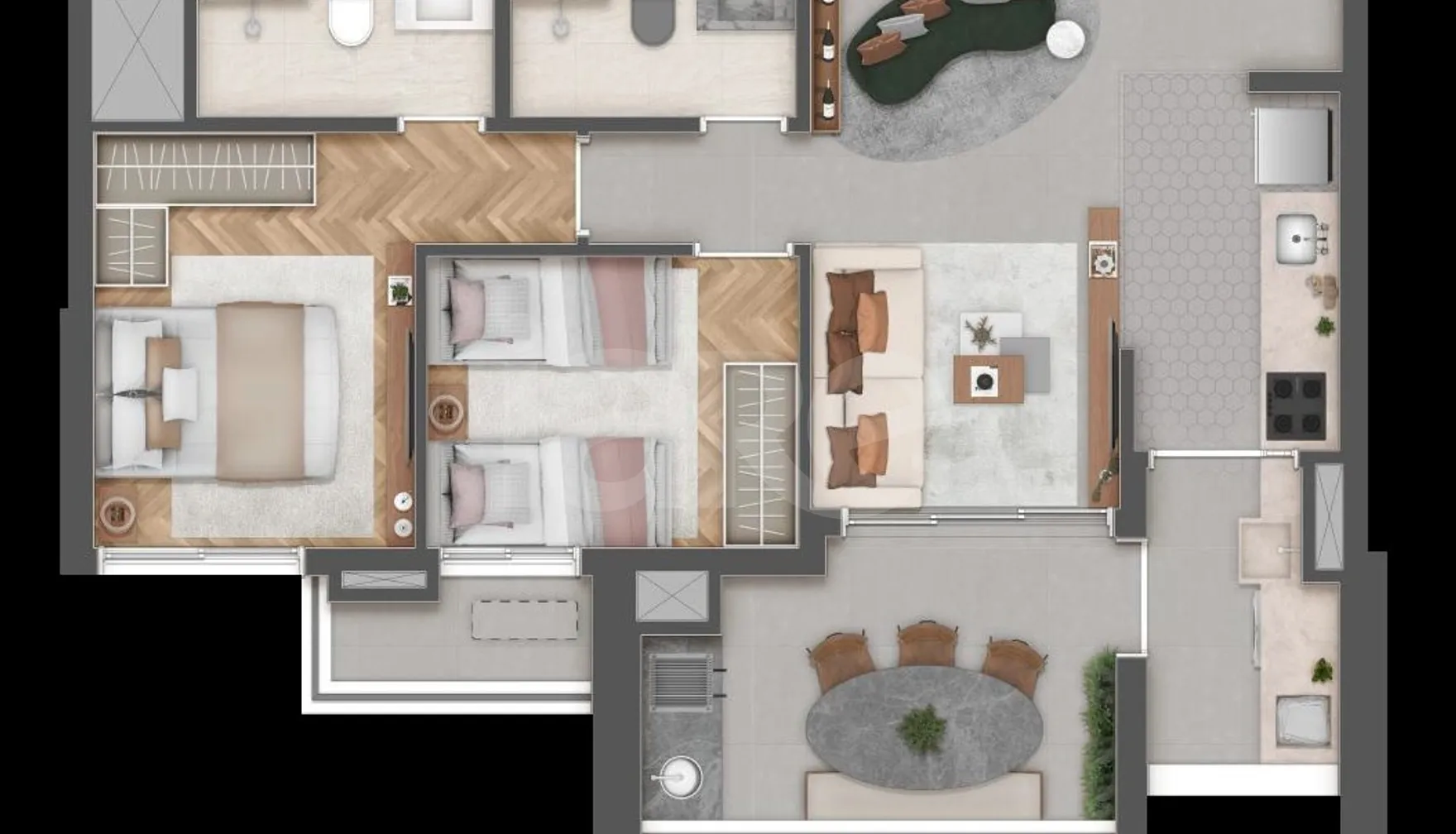 Planta — Apartamento 67,24 m²