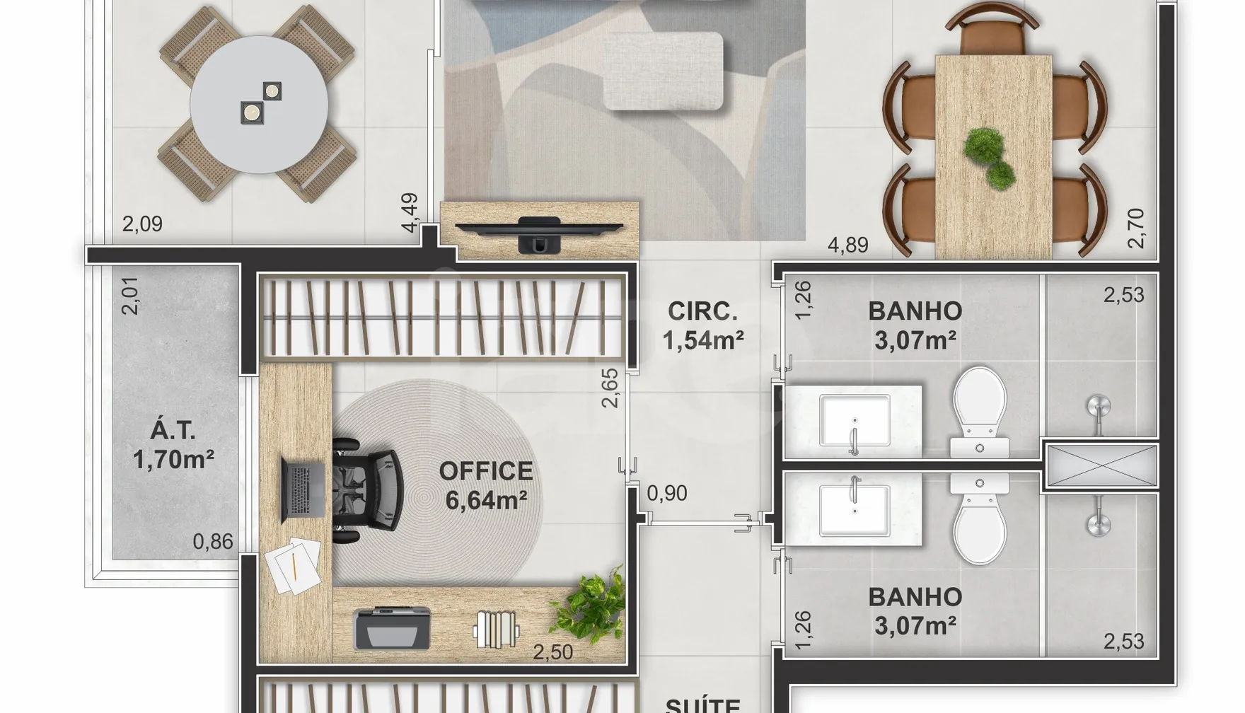 Planta — Apartamento 66,16 m²