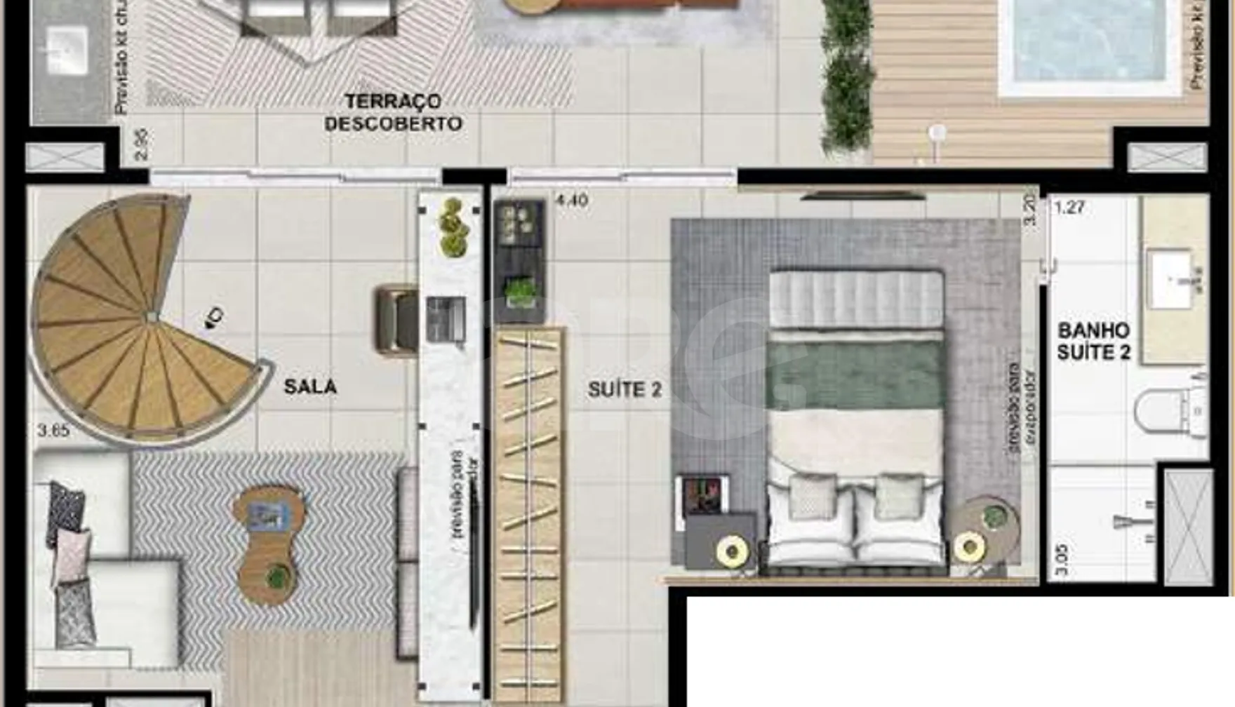 Planta — Cobertura Duplex 150 m²