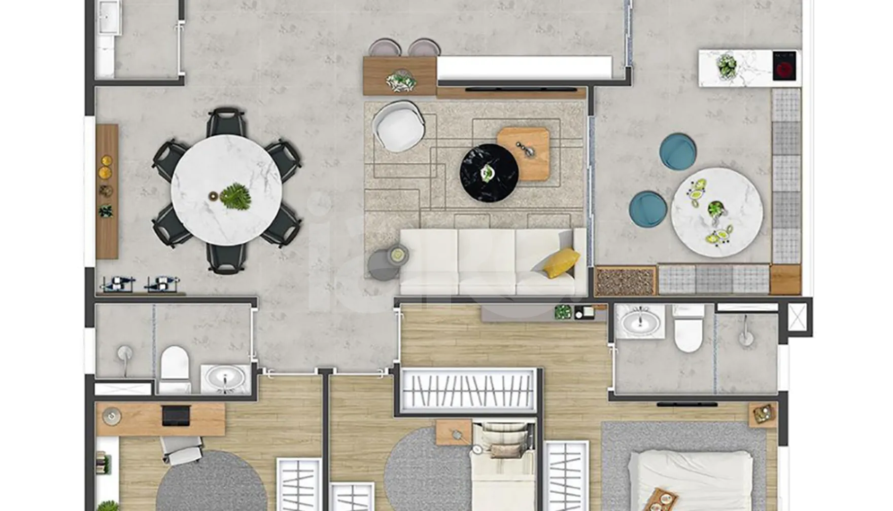Planta — Apartamento 88,01 m²