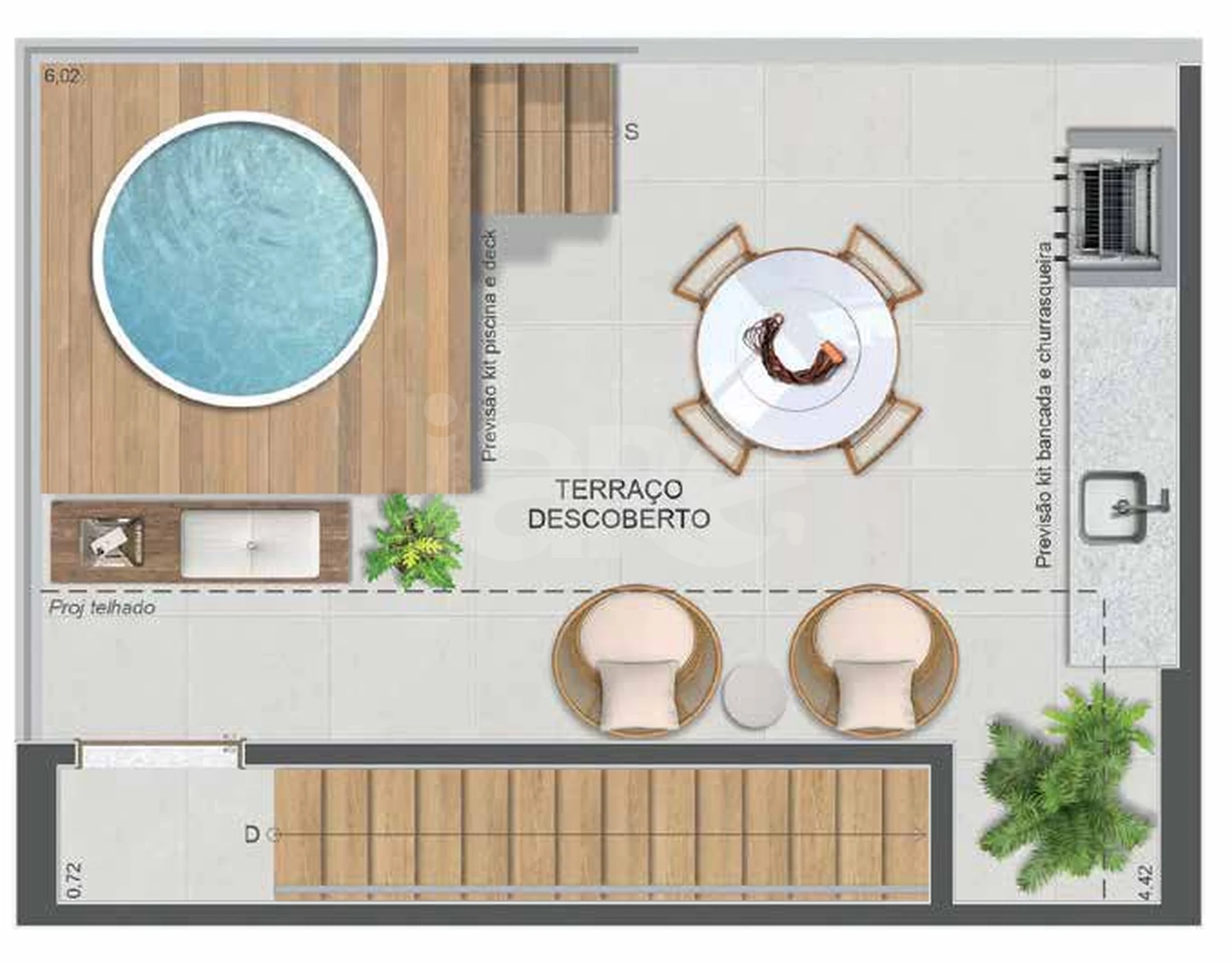 Planta — Apartamento 94,45 m²
