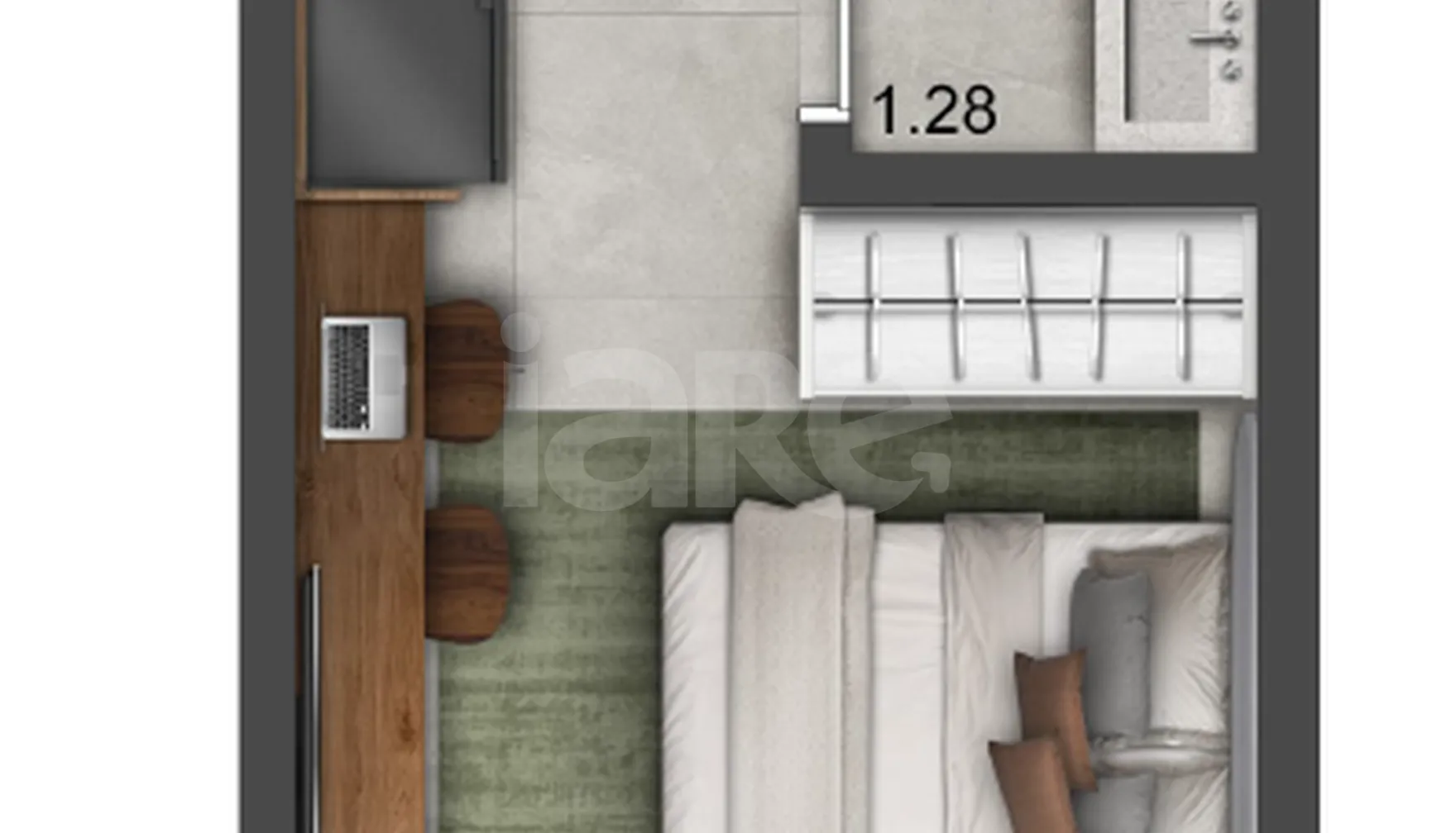 Planta — Studio 21,7 m²