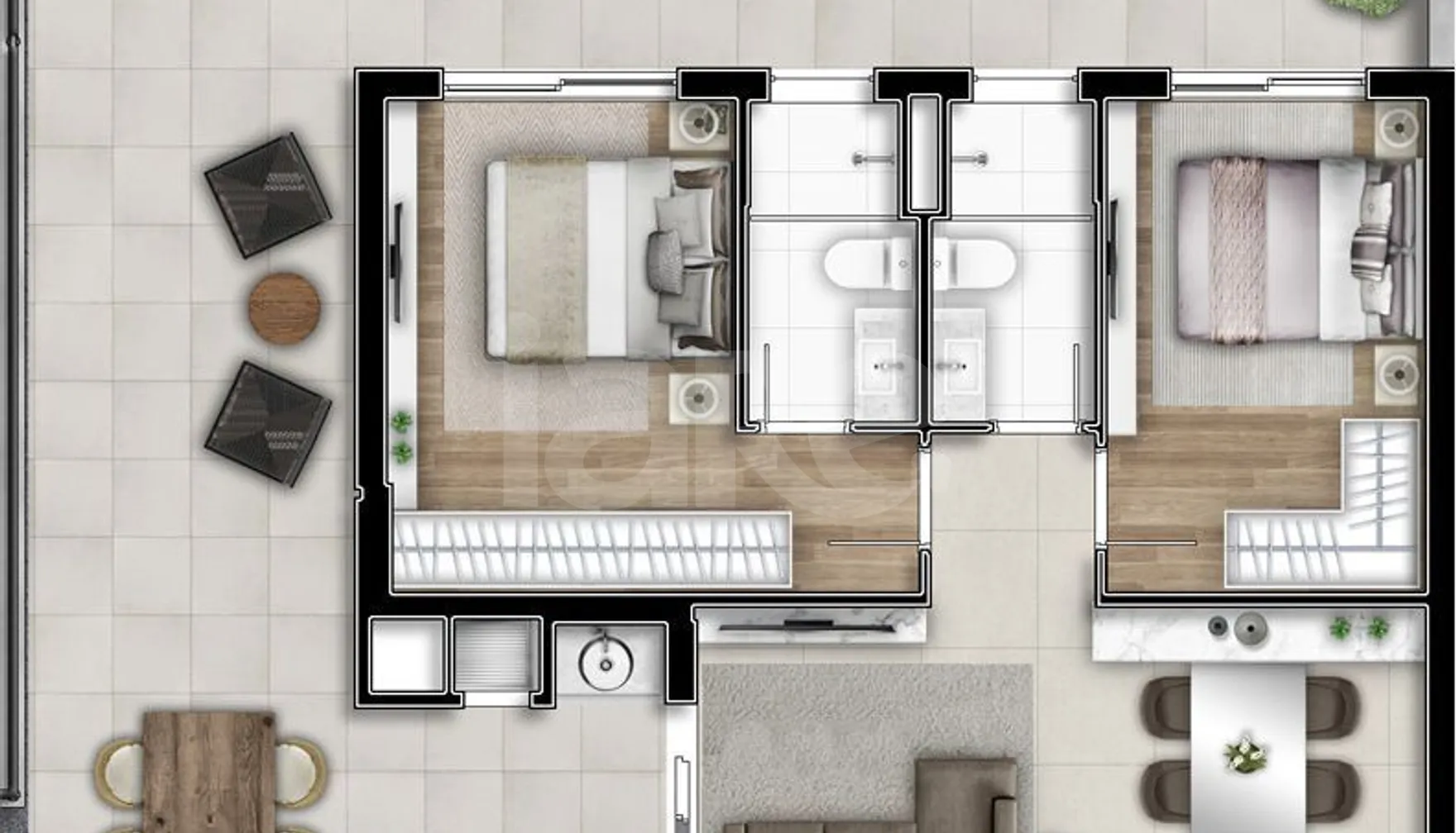 Planta — Apartamento 135,9 m²