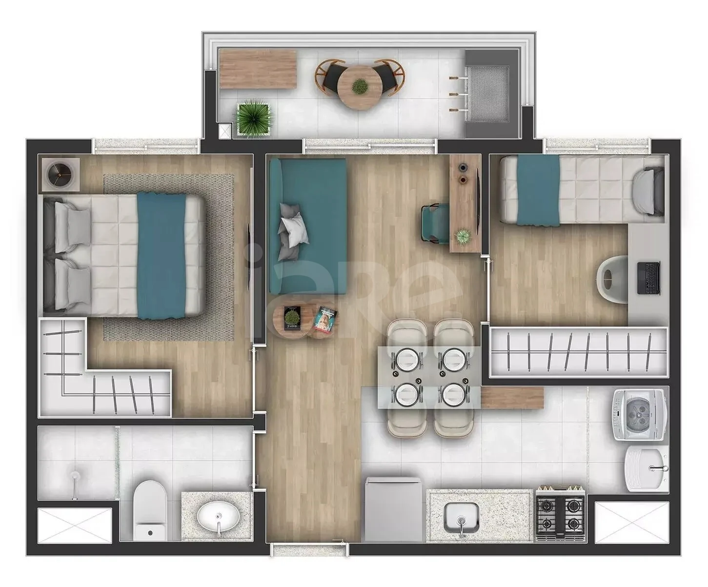 Planta — Apartamento 37,35 m²