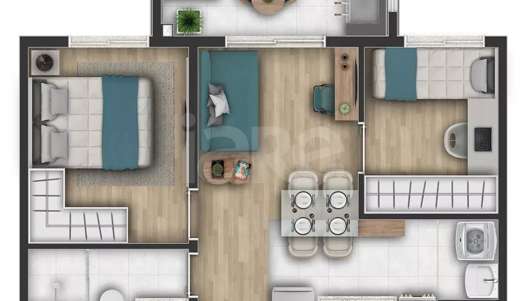 Planta — Apartamento 37,35 m²