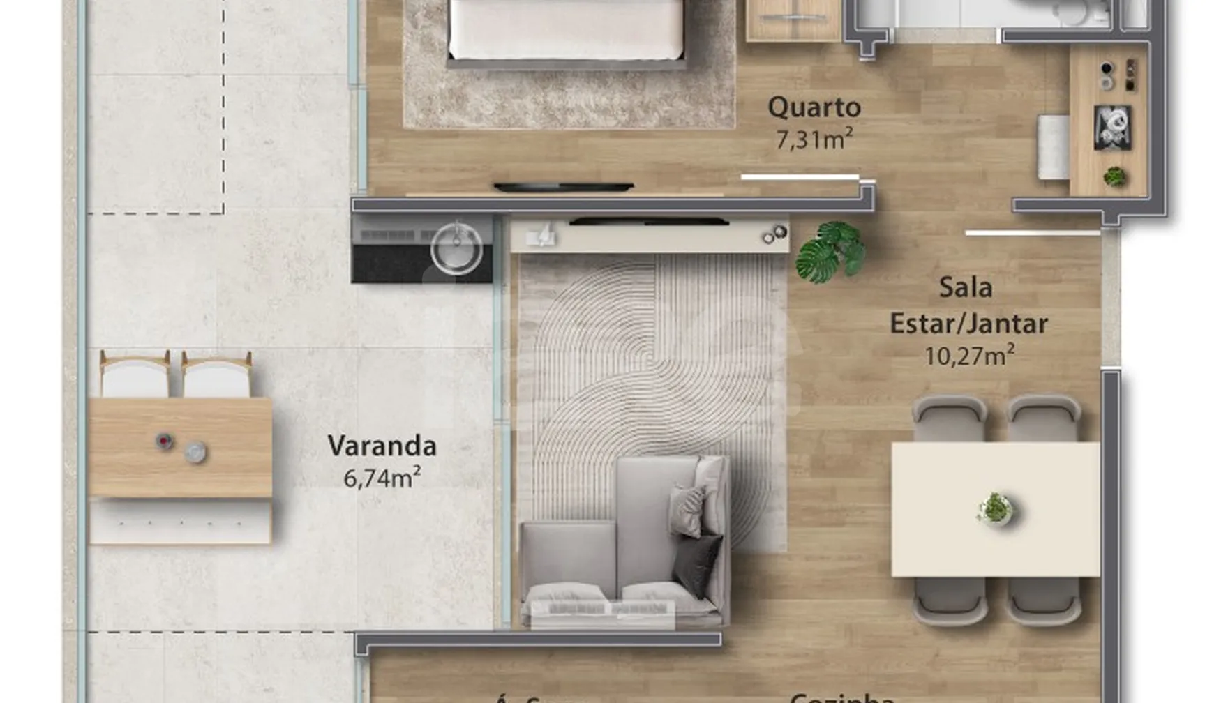 Planta — Apartamento 43,42 m²
