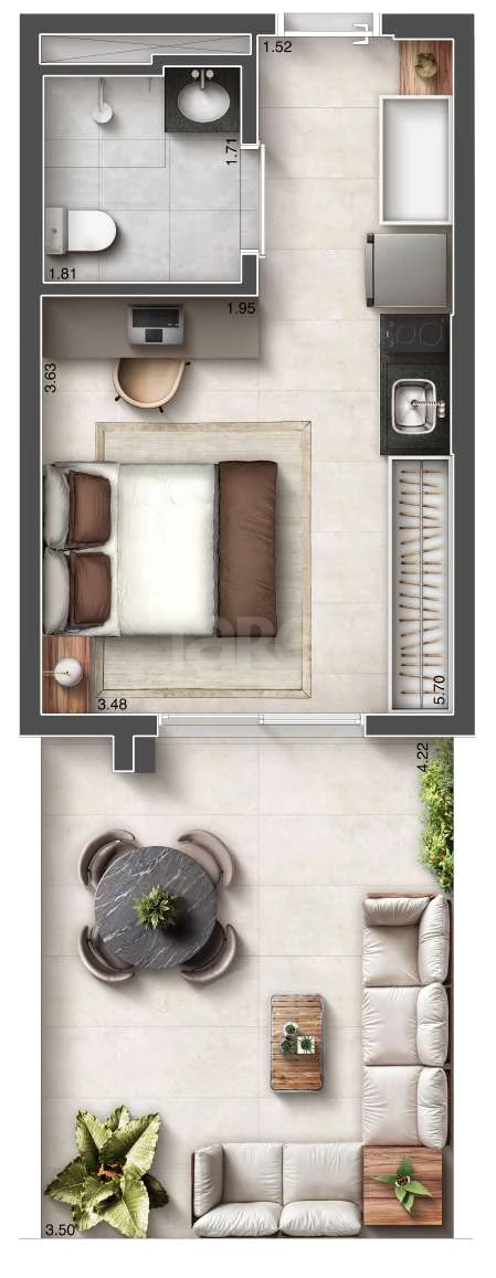 Planta — Garden 35,76 m²