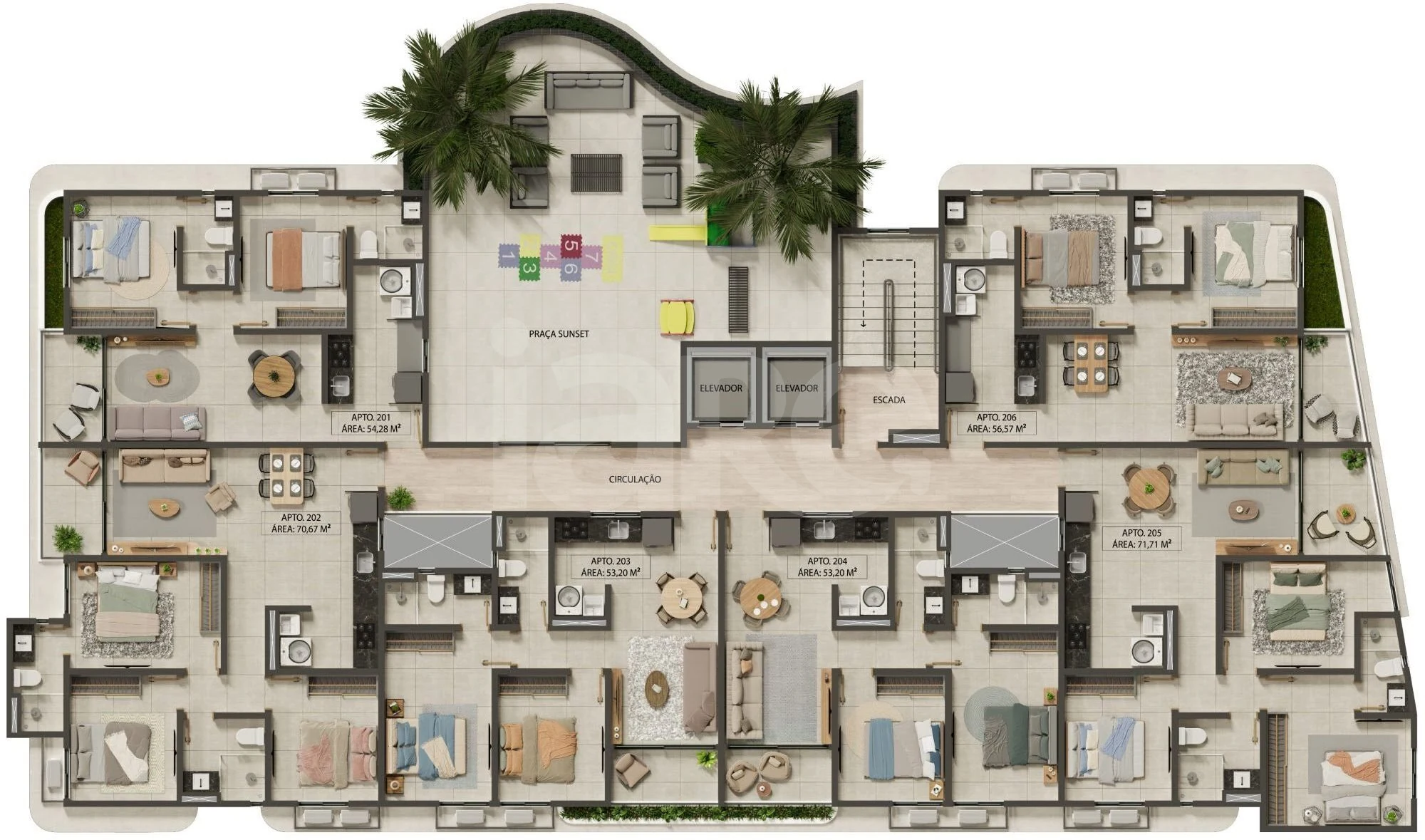 Planta — Pavimento 2, 4, 6 e 8