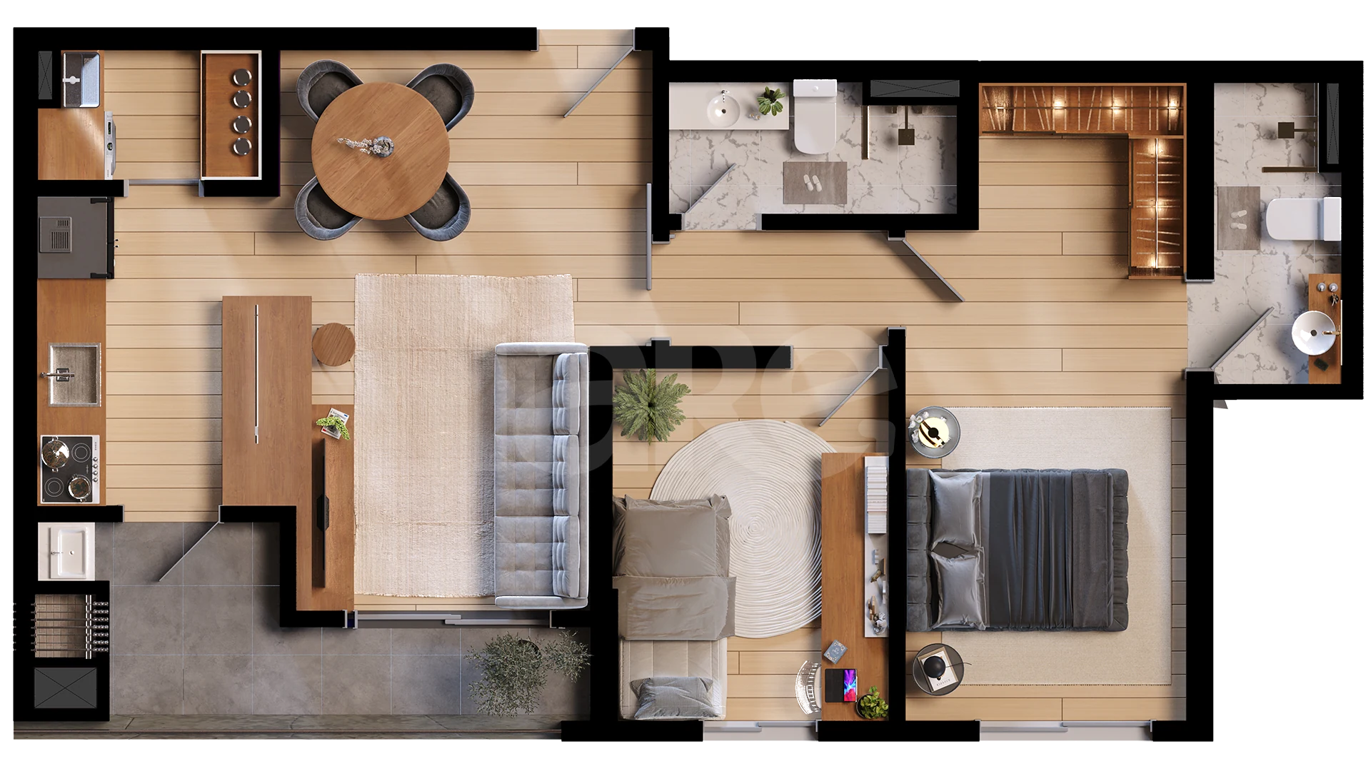 Planta — Apartamento 86,53 m²