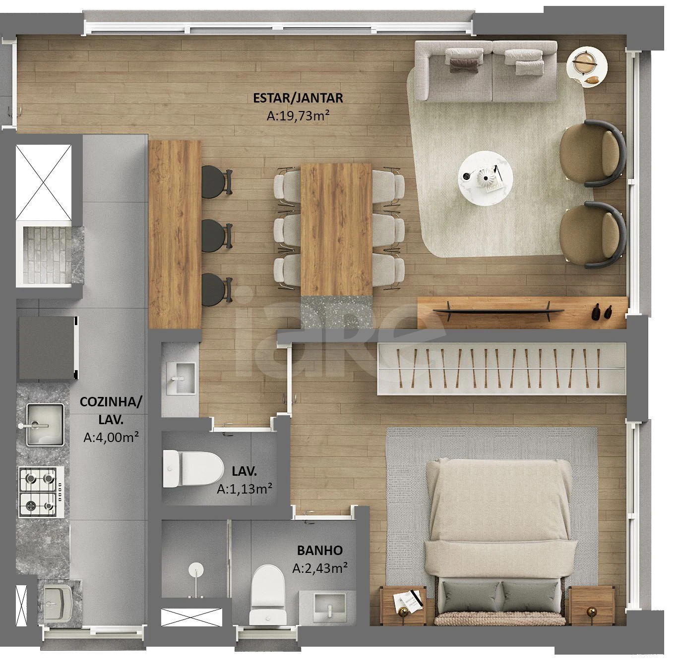 Planta — Garden 59,46 m²