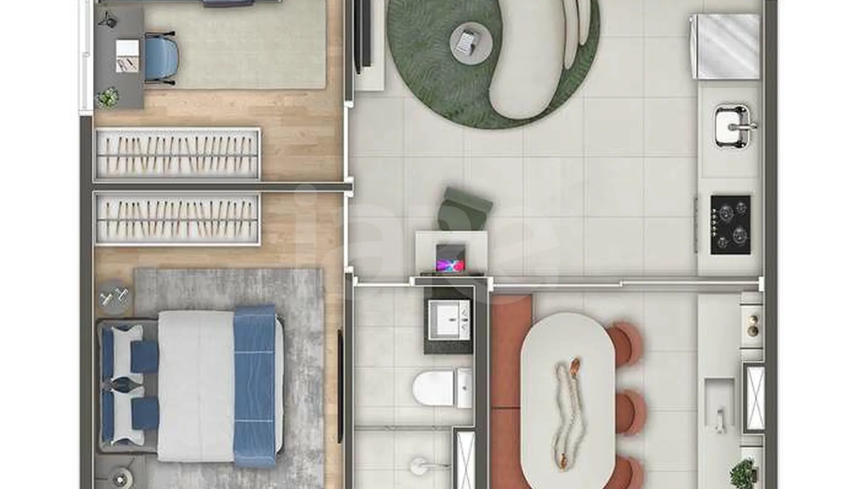 Planta — Apartamento 35,7 m²
