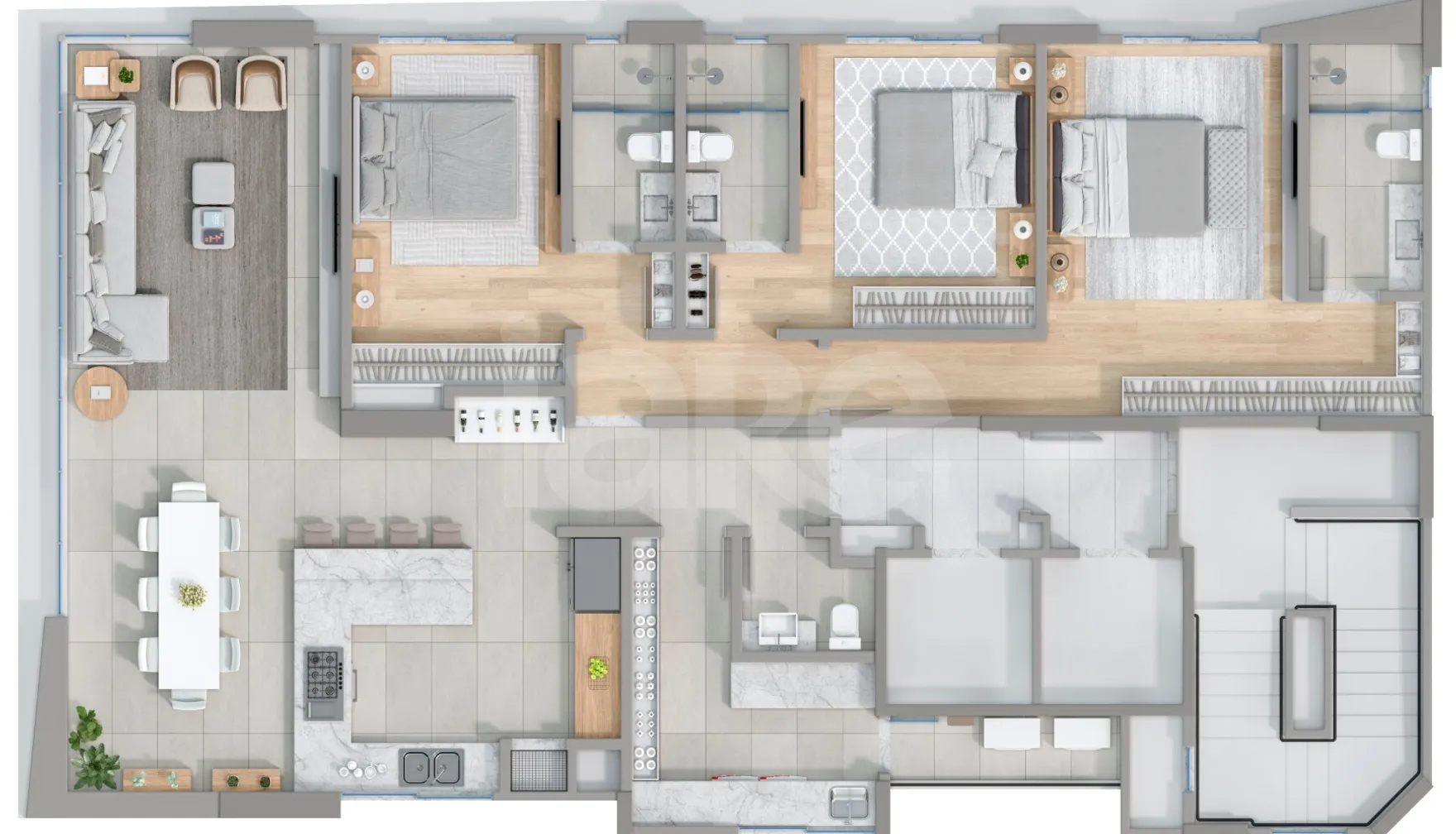 Planta — Apartamento 150,73 m²