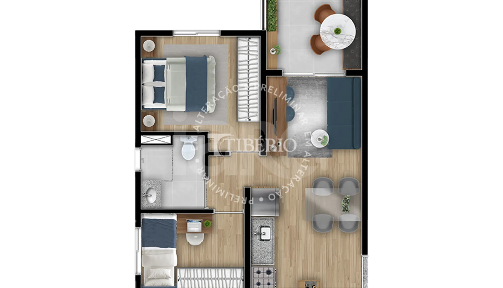 Planta — Apartamento 39,5 m²