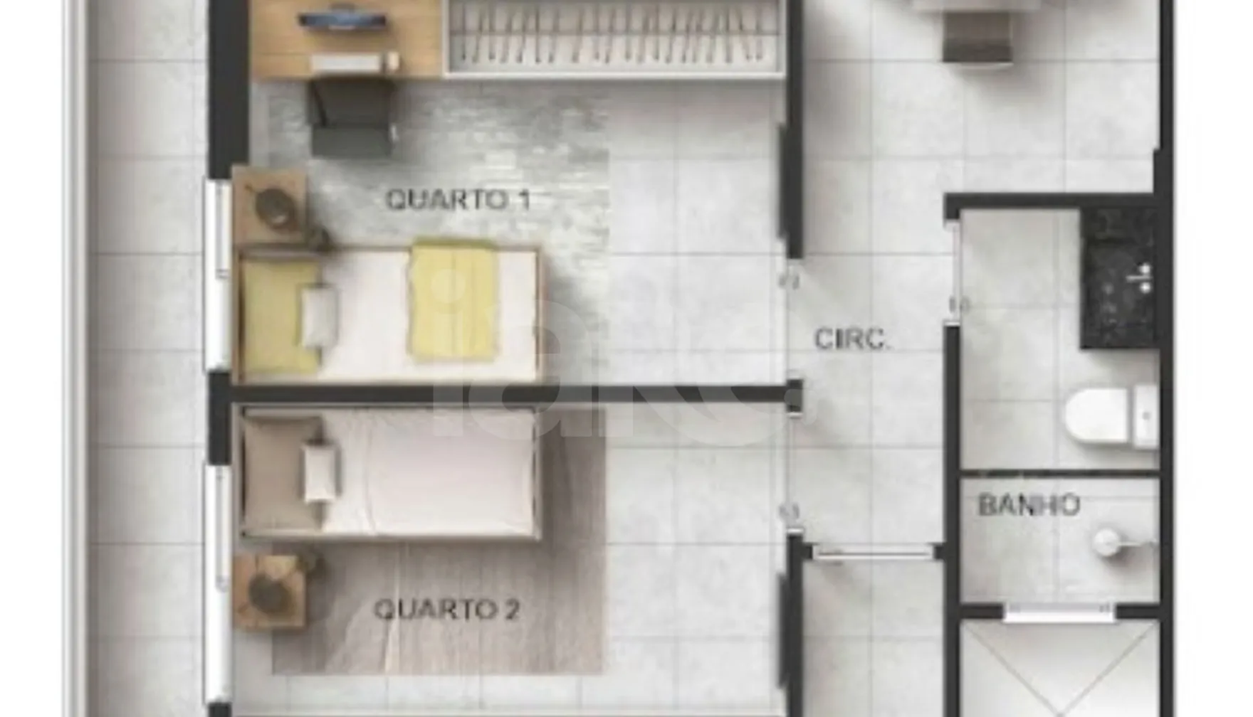 Planta — Apartamento 96,09 m²