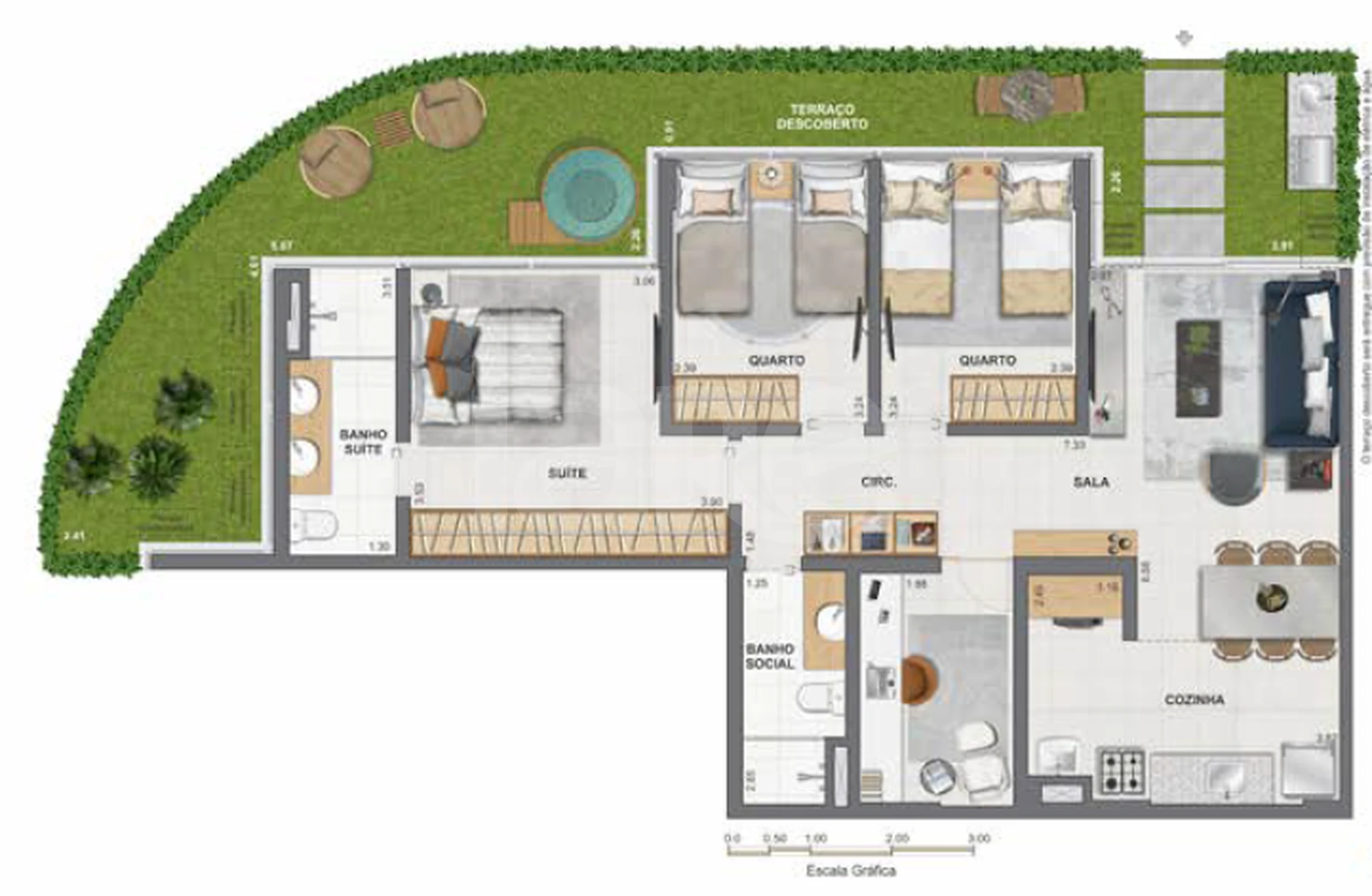 Planta — Cobertura Duplex 122,78 m²