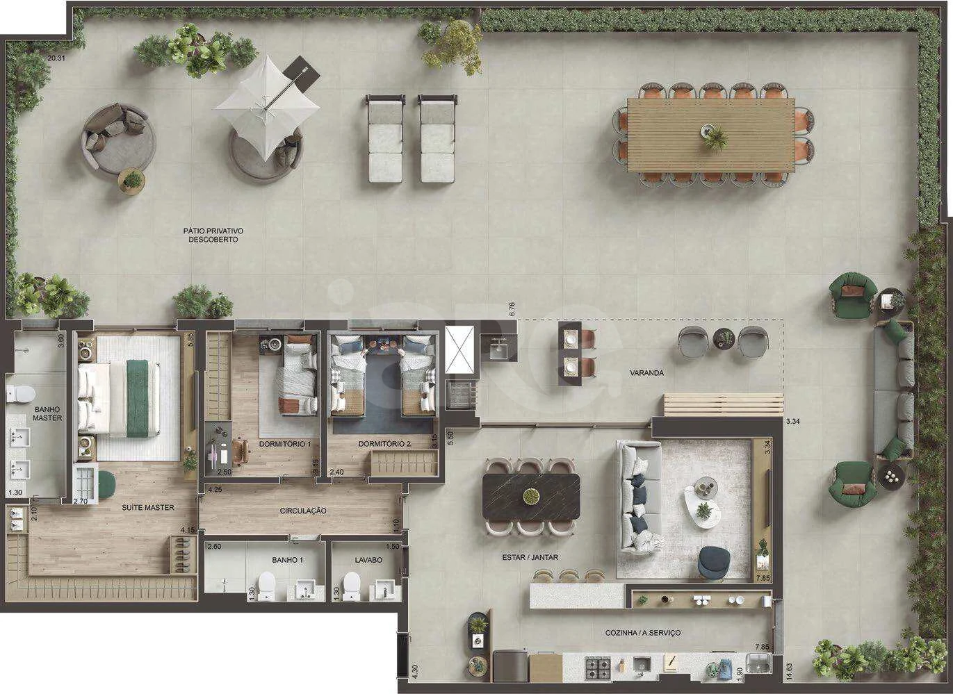 Planta — Apartamento 118,73 m²