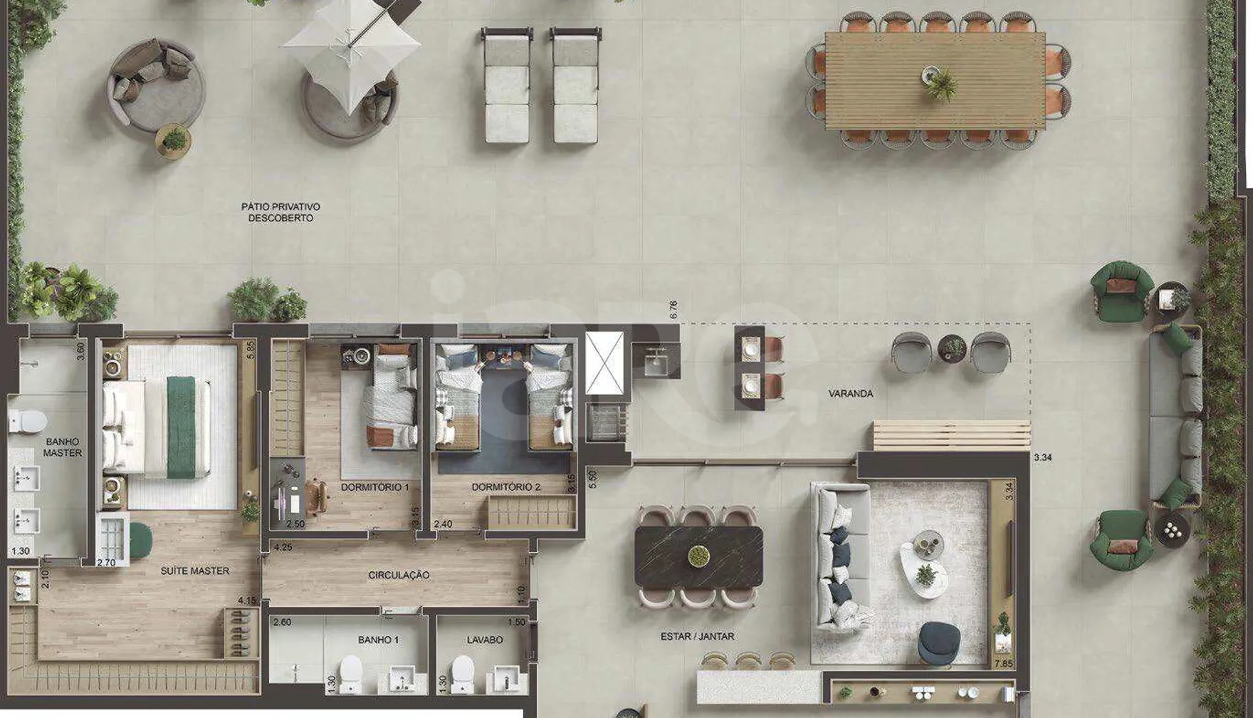 Planta — Apartamento 118,73 m²