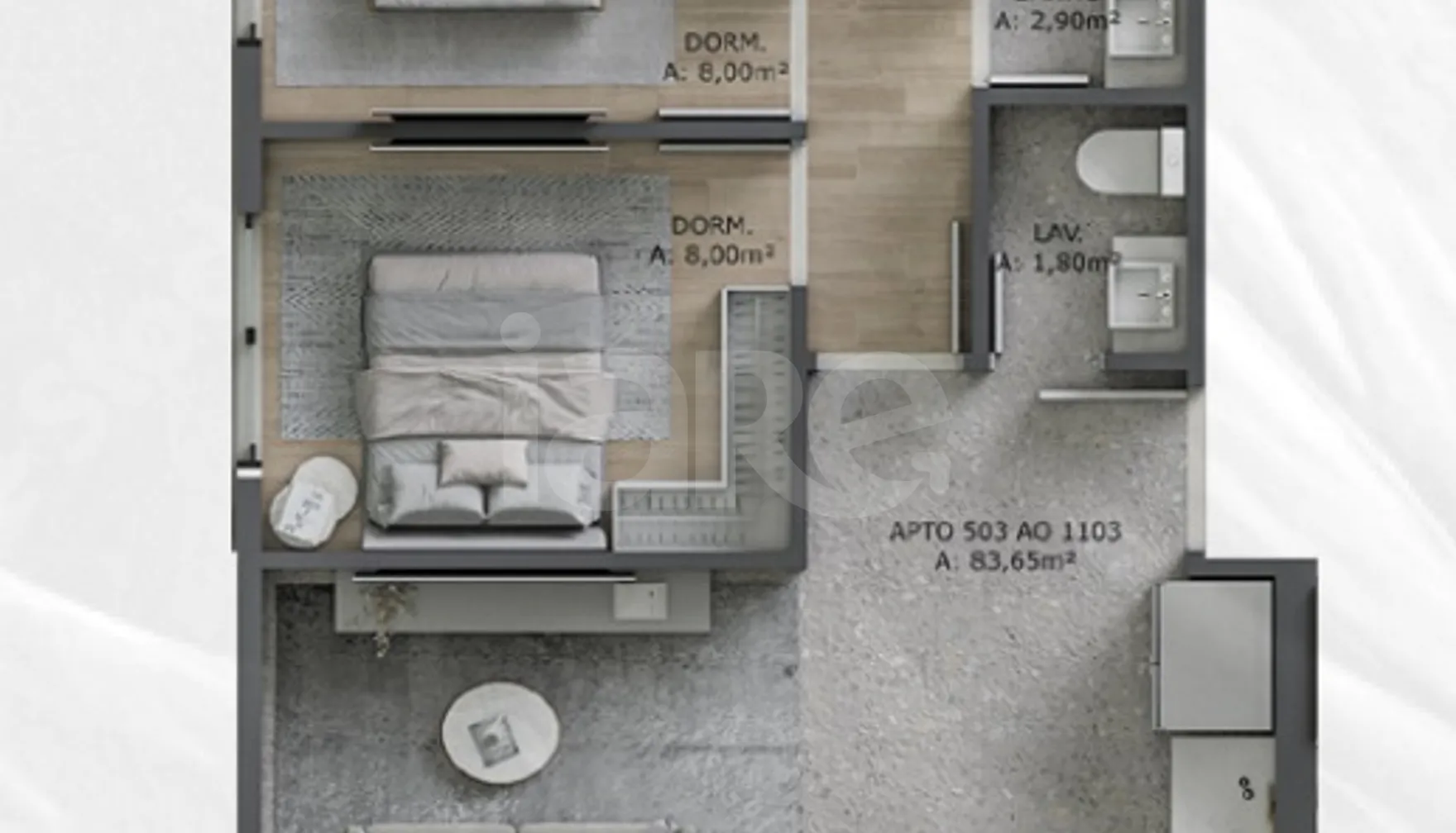 Planta — Apartamento 87,58 m²