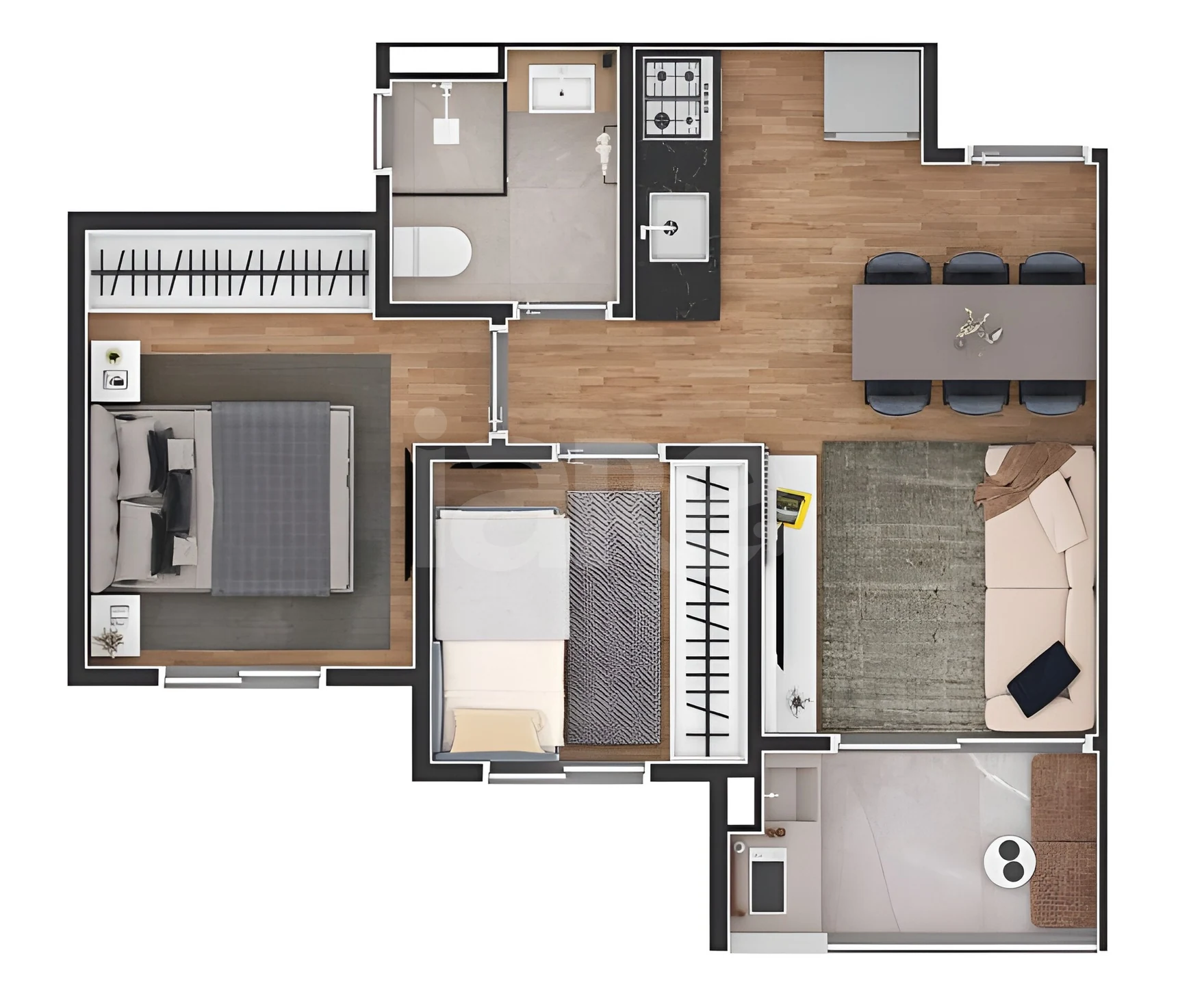Planta — Apartamento 40,02 m²