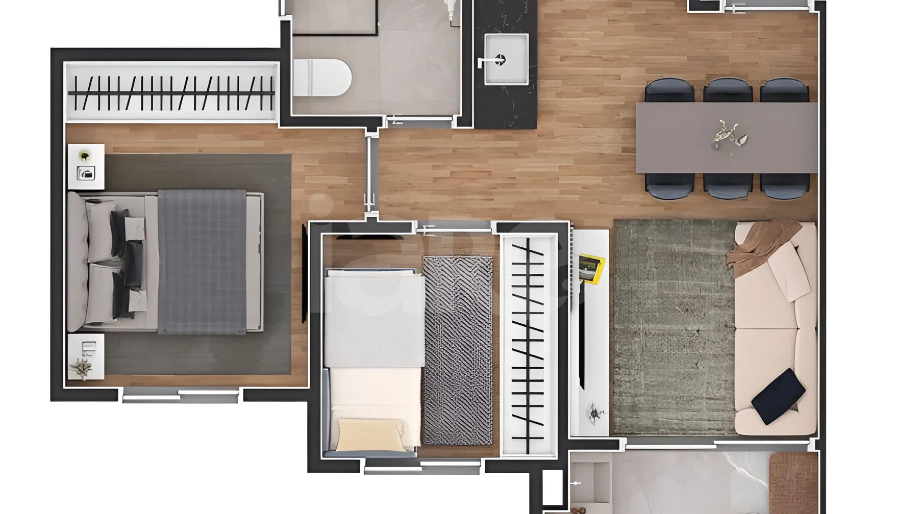 Planta — Apartamento 40,02 m²