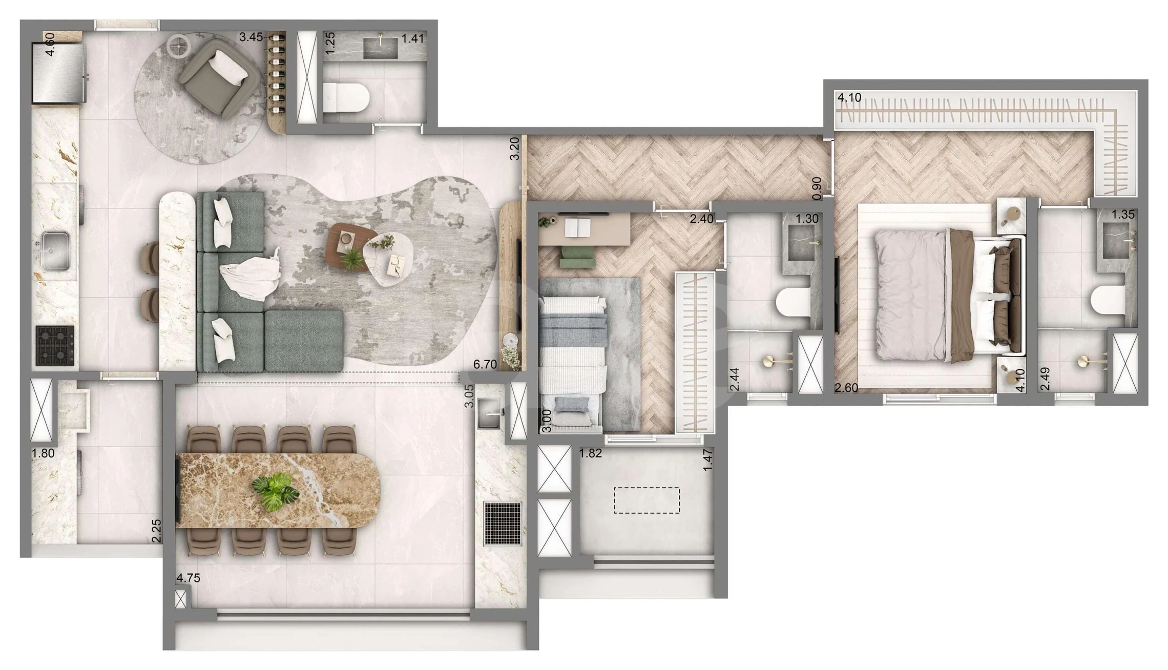 Planta — Apartamento 90 m²